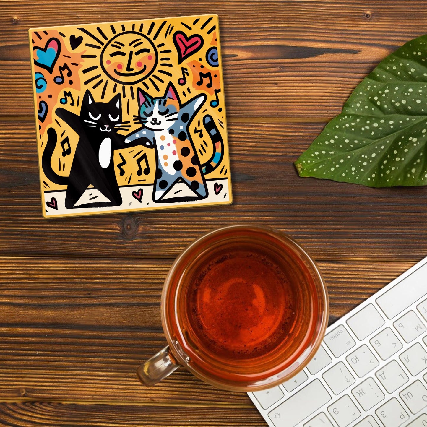 DANCING CATES ACRYLIC COASTER