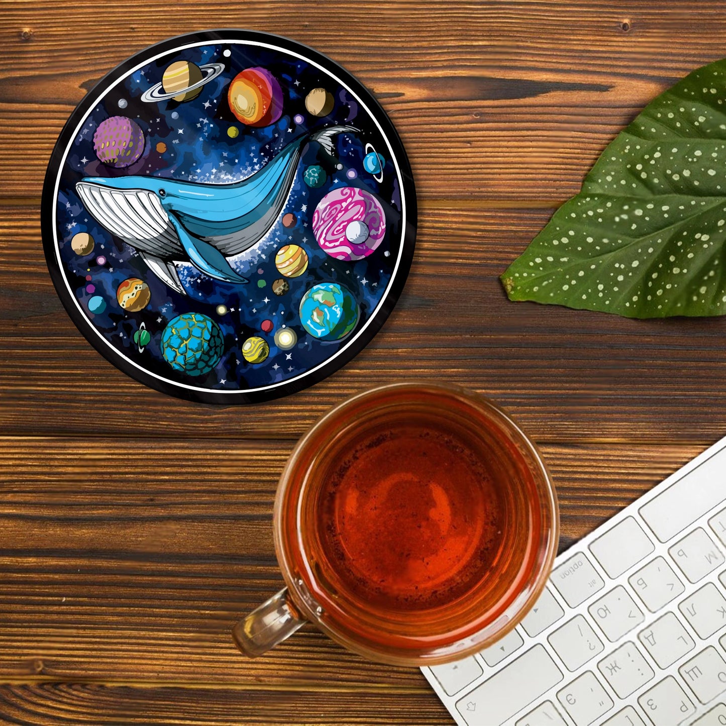 PSYCHEDELIC WHALE ACRYLIC COASTER