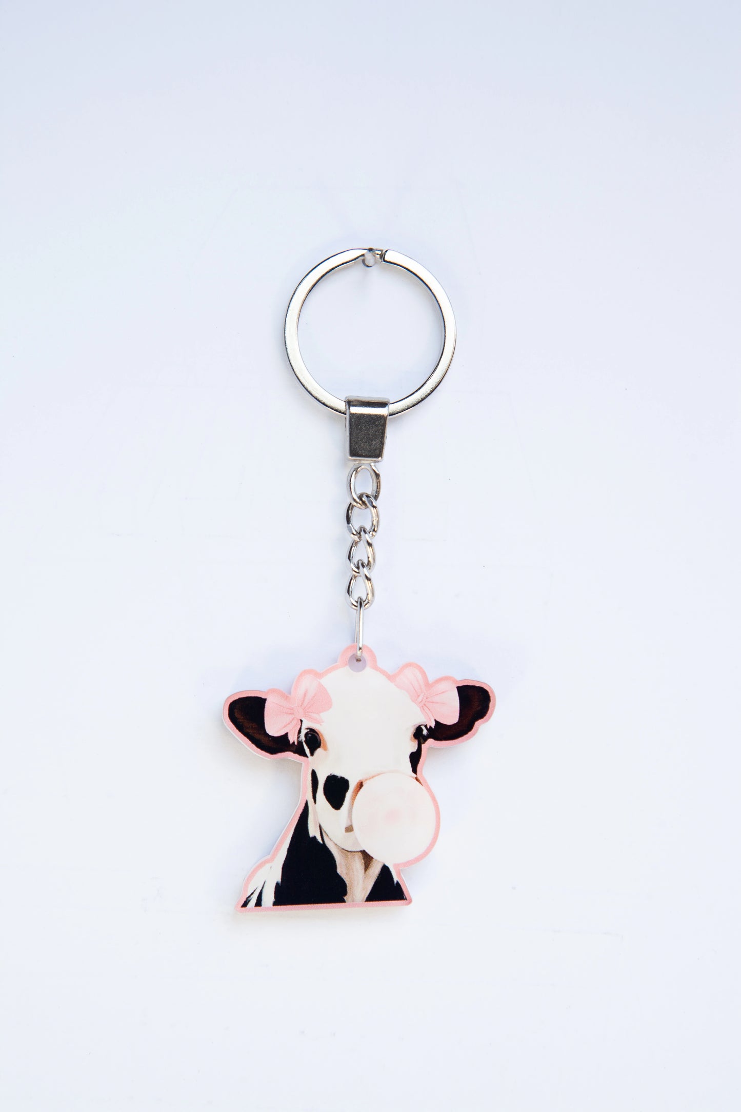 PINK COW ACRYLIC KEYCHAINS