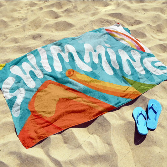 Retro Swimming Beach Towel