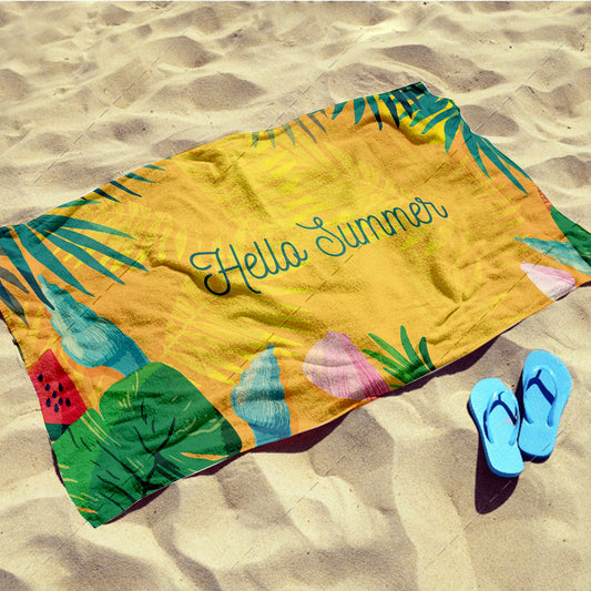 Hello Summer – Tropical Leaves Beach towel