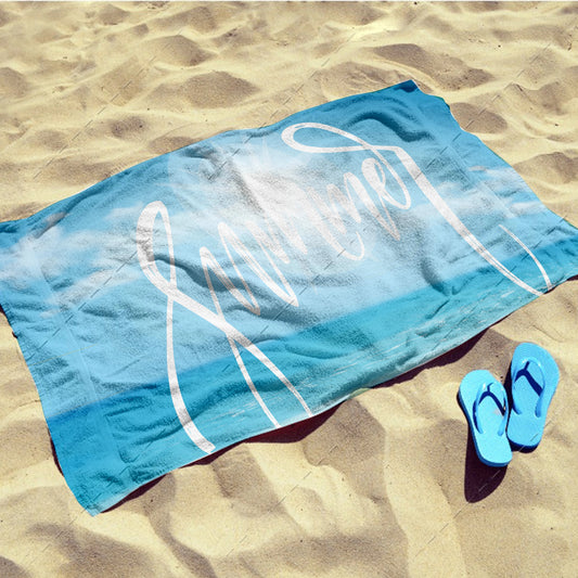 Ombre Blue Summer Beach Towel