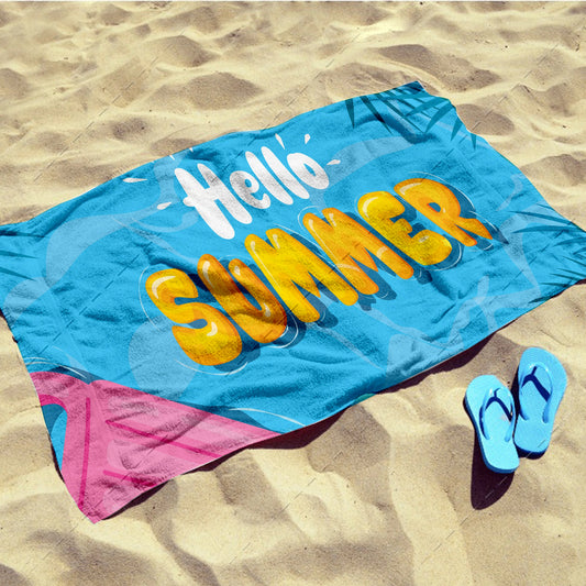 Hello Summer – Comic Style Beach Towel