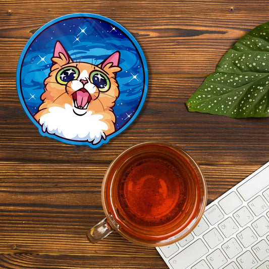 CUTE CAT DRAWING ACRYLIC COASTER