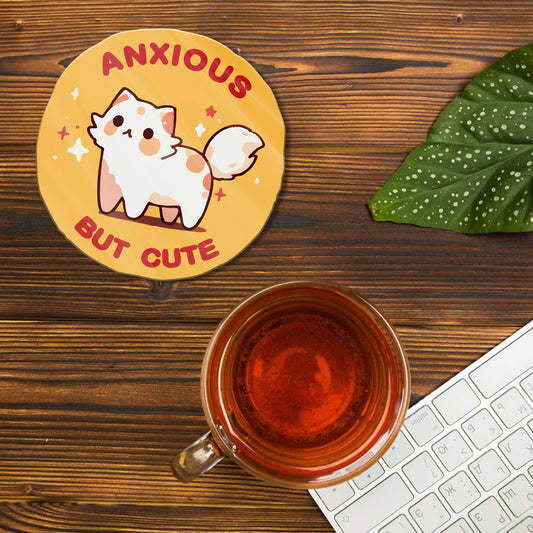 ANXIOUS BUT CUTE  ACRYLIC COASTER