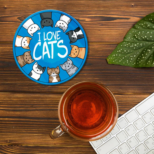 I LOVE CATS ACRYLIC COASTER