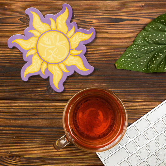 GOLD TANGLED SUN ACRYLIC COASTER