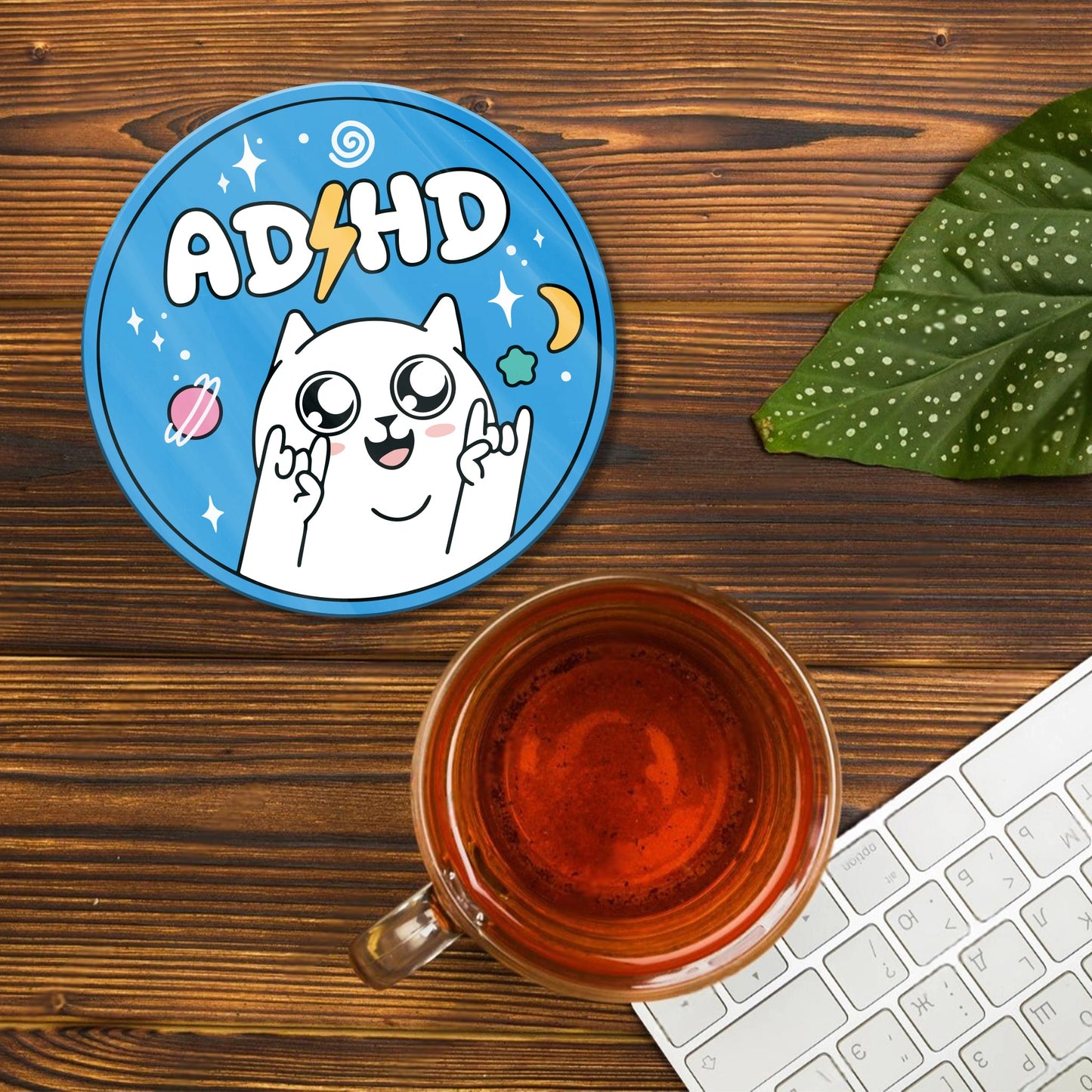 A DHD CAT ACRYLIC COASTER