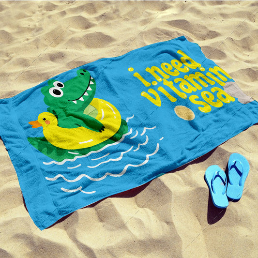 I Need Vitamin Sea – Crocodile Beach Towel