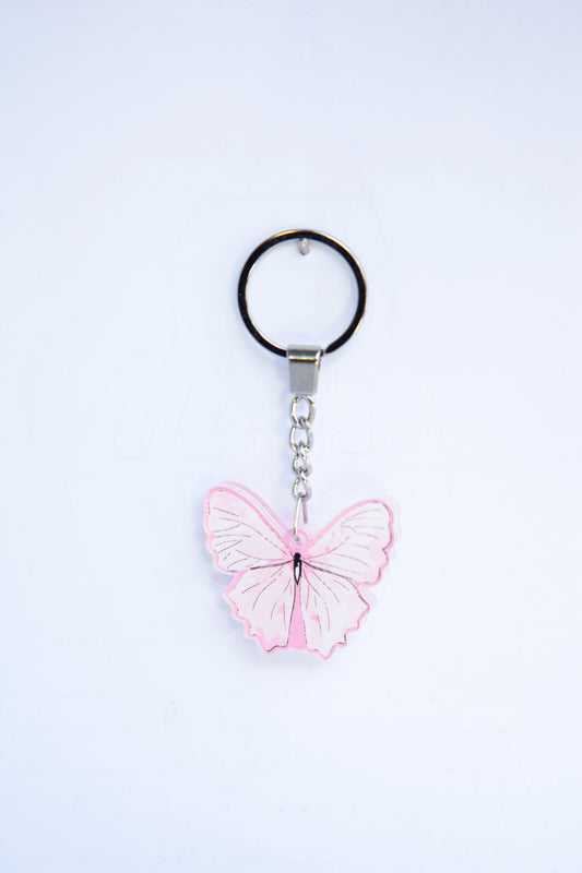 PINK BUTTERFLY ACRYLIC KEYCHAINS