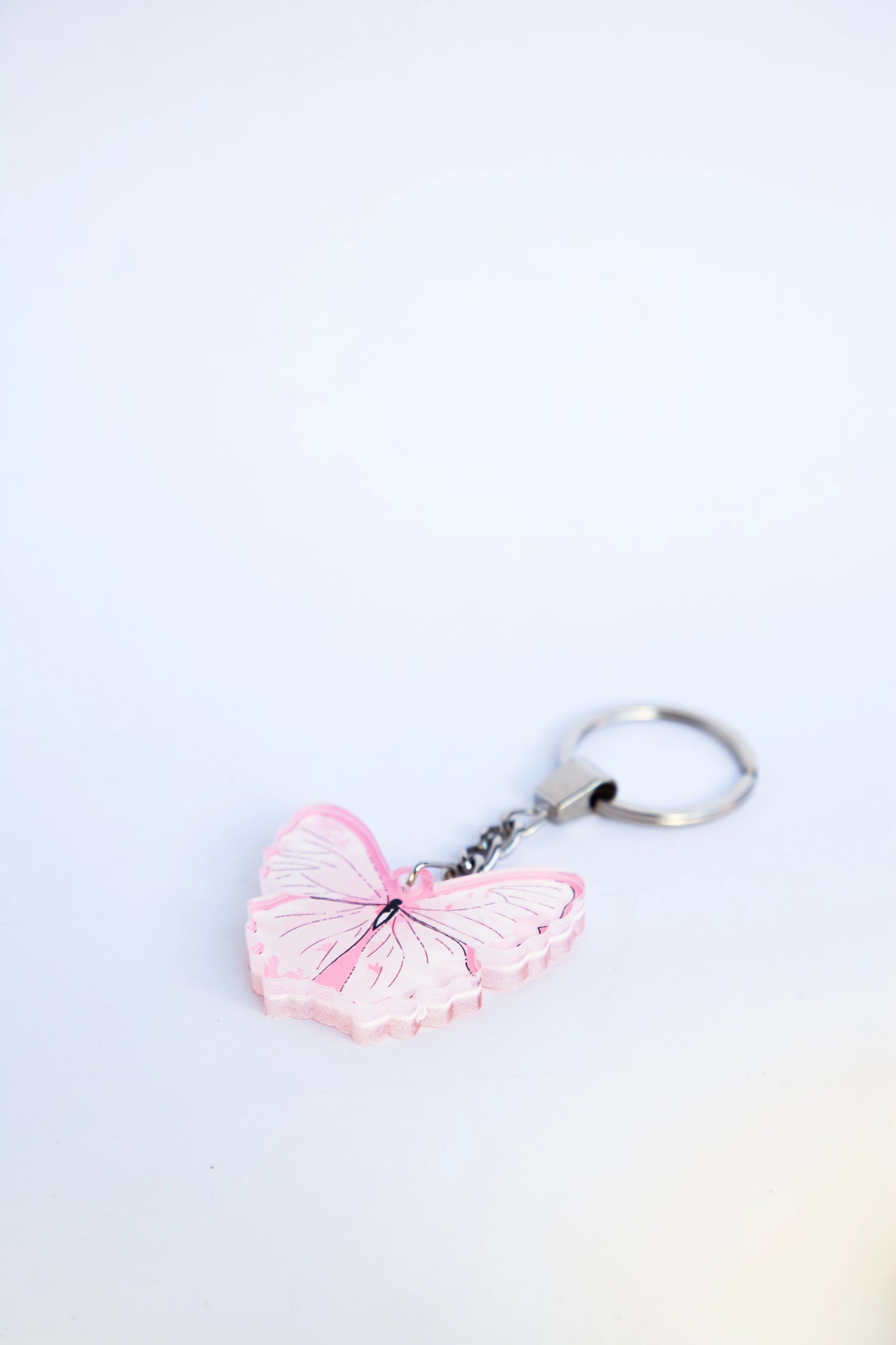 PINK BUTTERFLY ACRYLIC KEYCHAINS