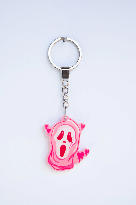 PINK GHOST ACRYLIC KEYCHAINS