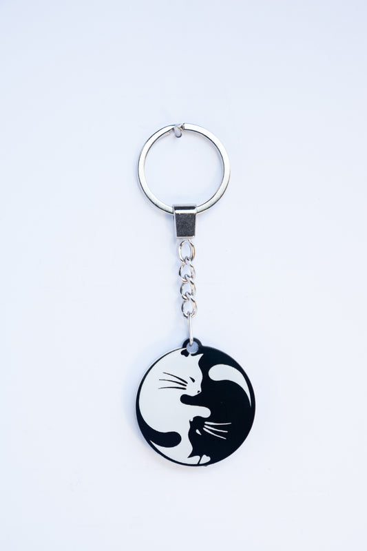 YIN YANG CAT TAO KEYCHAINS