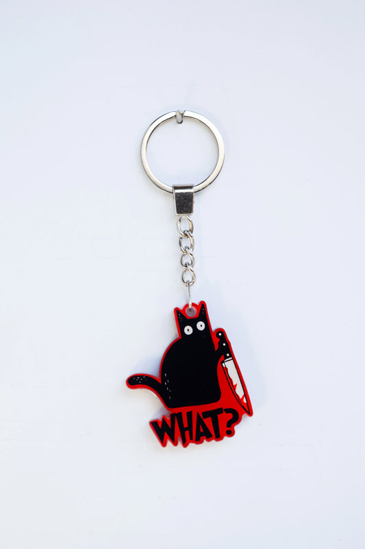 BLACK CAT KILLER ACRYLIC KEYCHAINS
