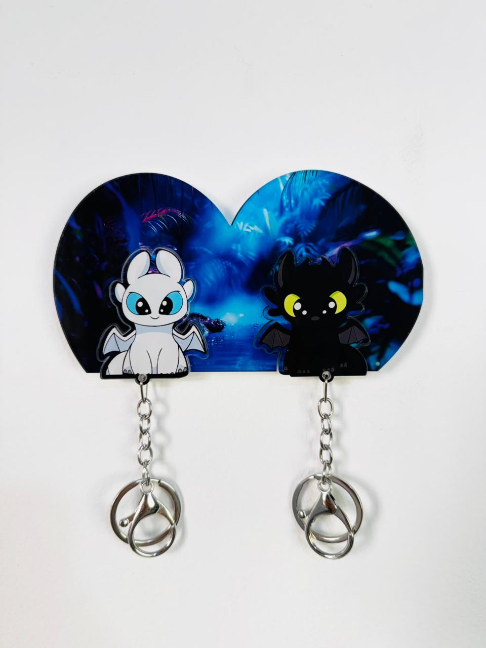 TOOTHLESS AND LIGHT FURY KEY HOLDER